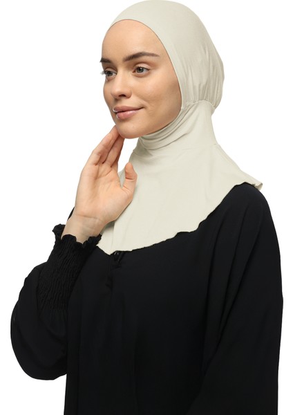 Kadın Tesettür Pratik Boyunluklu Hijab - Sporcu Bone - Koyu Krem fiyatları