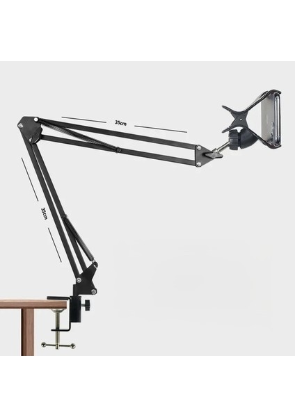 Masa Üstü Ayarlanabilir Telefon Standı – 360° Dönebilen, Yaylı Kol, Metal Gövde, Masa Kenarı Montajlı fırsatları