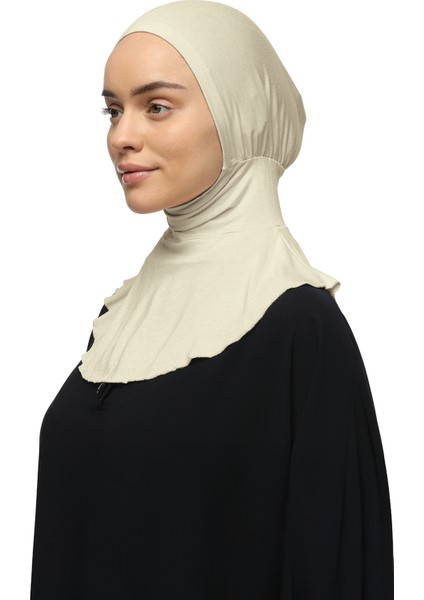 Kadın Tesettür Pratik Boyunluklu Hijab - Sporcu Bone - Krem fırsatları