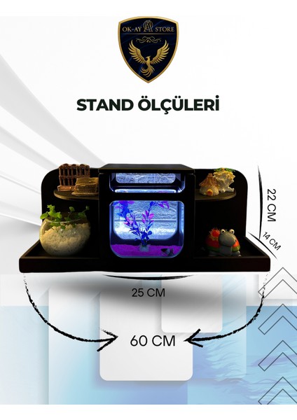 LED Işıklı Modern Akvaryum Standı – Ahşap Raflı, Dekoratif, Kaydırmaz Bantlı Ayaklar Şık Tasarım fırsatları