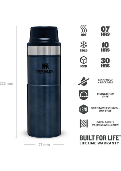The Trigger-Action Travel Mug .0,47 Lt / 16OZ - Nightfall