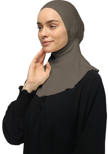 Kadın Tesettür Pratik Boyunluklu Hijab - Sporcu Bone - Koyu Vizon fiyatları