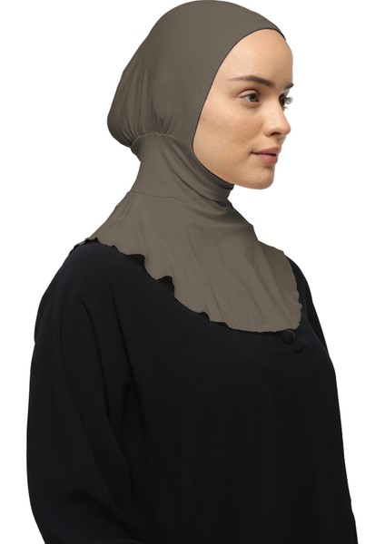 Kadın Tesettür Pratik Boyunluklu Hijab - Sporcu Bone - Koyu Vizon modelleri