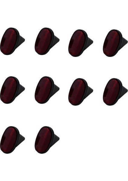 10 Adet Bisiklet Arka Reflektör Çamurluk Oval Uyarı Kırmızı Siyah (Yurt Dışından) indirimleri