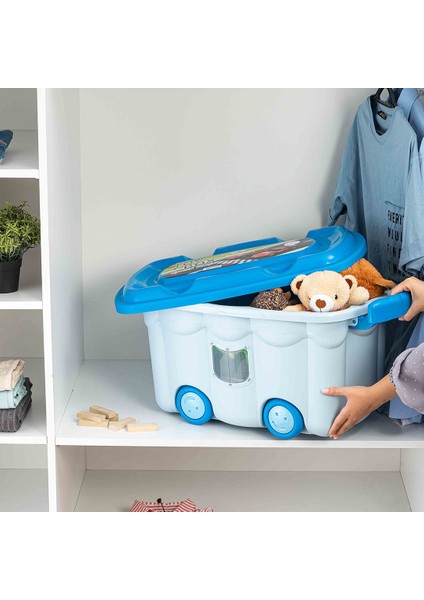 Tekerlekli Oyuncak Kutusu - Mavi - 50 Lt fiyatları