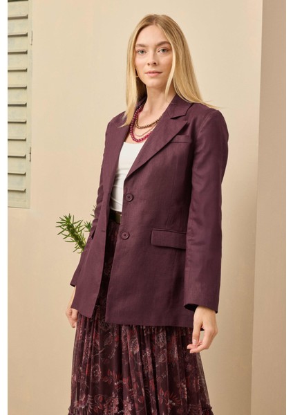 Keten Belden Oturtmalı Ceket Bordo fırsatları