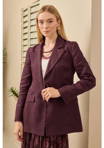 Keten Belden Oturtmalı Ceket Bordo indirimleri