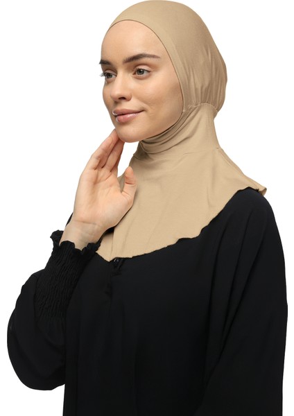 Kadın Tesettür Pratik Boyunluklu Hijab - Sporcu Bone - Koyu Bej fiyatları
