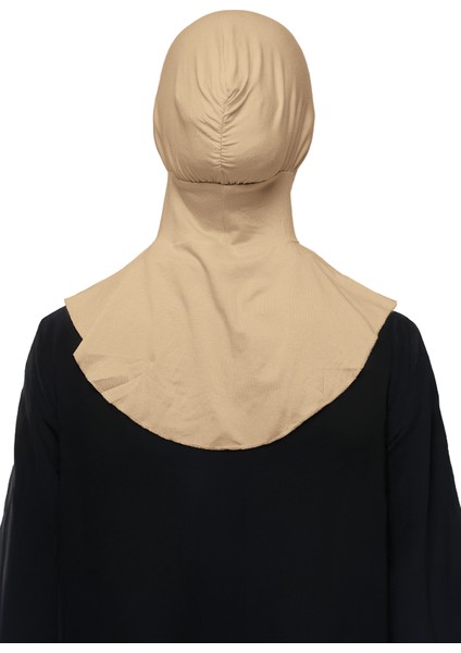 Kadın Tesettür Pratik Boyunluklu Hijab - Sporcu Bone - Koyu Bej indirimleri