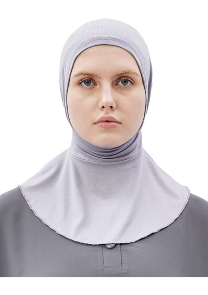 Al-Tobeh Kadın Tesettür Pratik Boyunluklu Hijab - Sporcu Bone - Gri