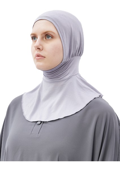 Al-Tobeh Kadın Tesettür Pratik Boyunluklu Hijab - Sporcu Bone - Gri