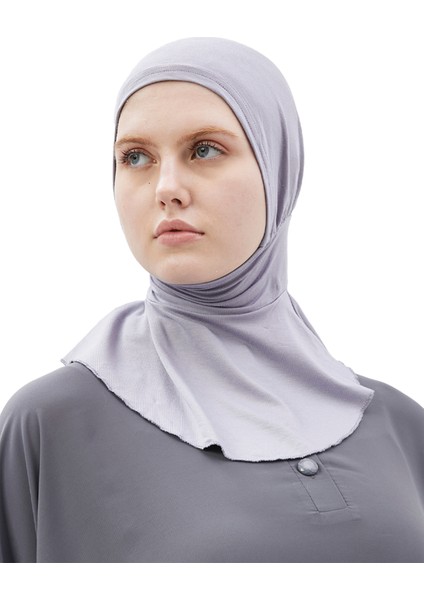 Al-Tobeh Kadın Tesettür Pratik Boyunluklu Hijab - Sporcu Bone - Gri