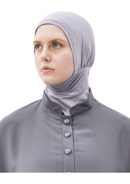 Al-Tobeh Kadın Tesettür Pratik Boyunluklu Hijab - Sporcu Bone - Gri