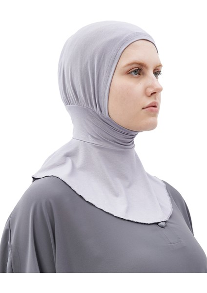 Al-Tobeh Kadın Tesettür Pratik Boyunluklu Hijab - Sporcu Bone - Gri