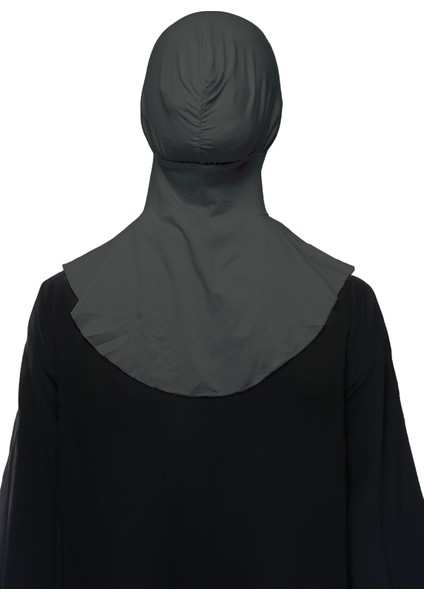 Kadın Tesettür Pratik Boyunluklu Hijab - Sporcu Bone - Füme indirimleri