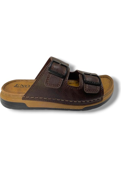 M253-0202-25 Deri Anatomik Soft Çift Bant Erkek Terlik fiyatları