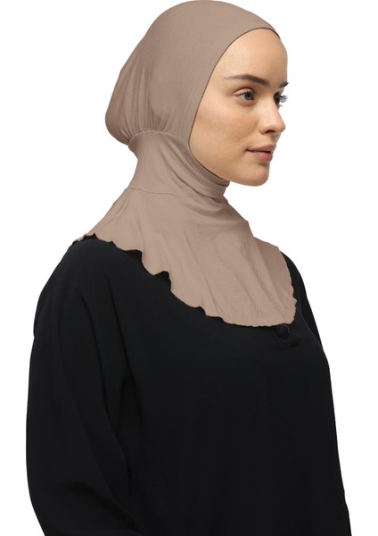 Kadın Tesettür Pratik Boyunluklu Hijab - Sporcu Bone - Toprak modelleri