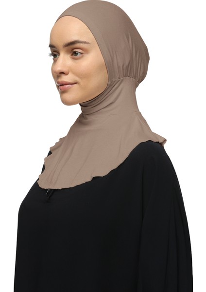 Kadın Tesettür Pratik Boyunluklu Hijab - Sporcu Bone - Toprak fırsatları
