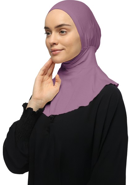 Kadın Tesettür Pratik Boyunluklu Hijab - Sporcu Bone - Maron