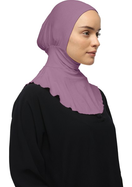 Kadın Tesettür Pratik Boyunluklu Hijab - Sporcu Bone - Maron