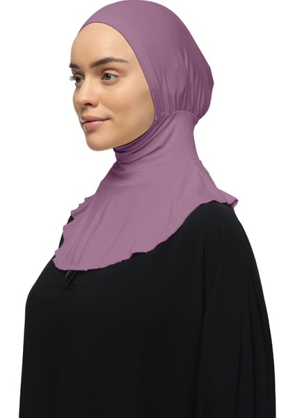 Kadın Tesettür Pratik Boyunluklu Hijab - Sporcu Bone - Maron
