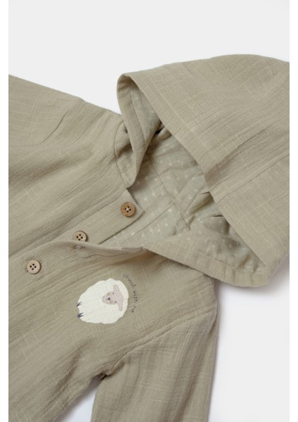 Bebek Kapüşonlu Ceket ve Pantolon Takımı, %100 Pamuk, Bebek ve Yenidoğan Serisi - CSYM7034 fırsatları