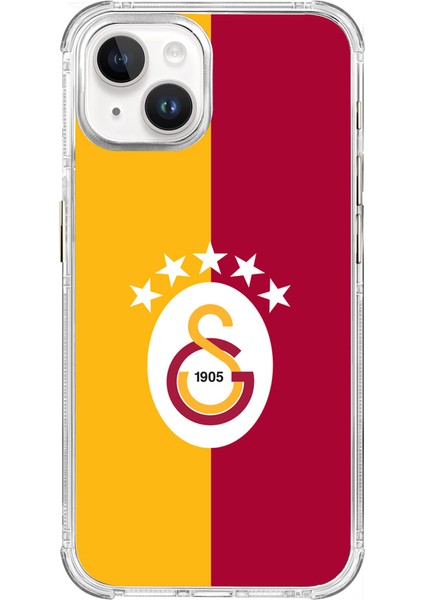 iPhone 15 Pro Uyumlu Galatasaray 5 Yıldız Parçalı Bayrak Lisanslı Telefon Kılıfı