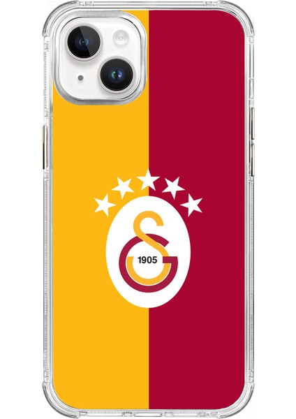 iPhone 14 Uyumlu Galatasaray 5 Yıldız Parçalı Bayrak Lisanslı Telefon Kılıfı