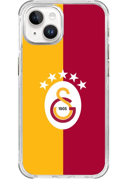 iPhone 15 Uyumlu Galatasaray 5 Yıldız Parçalı Bayrak Lisanslı Telefon Kılıfı
