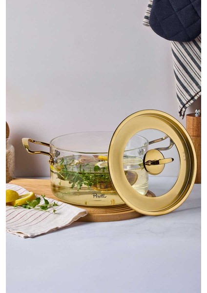 Logan Gold Kapaklı 3,5 L Cam Tencere 20X14 cm PER17640 modelleri