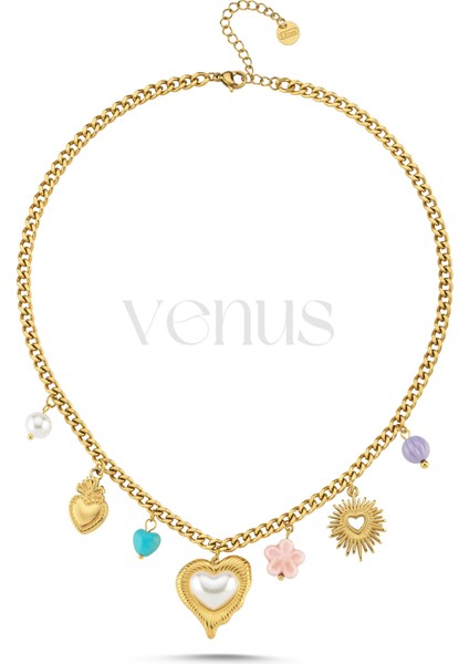 Çelik Kalp Charm Kolye