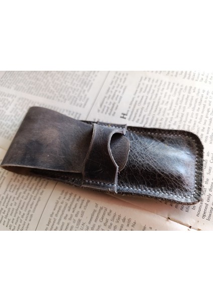 Crazy Hors Hakiki Deri El Emeği Özel Kalemleriniz Için Kalemlik Kalem Kutu 27 cm 6 cm W132