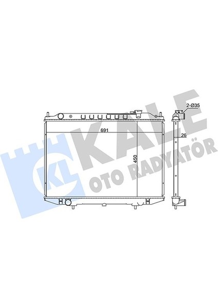 Radyatör Nıssan Pıck Up D22 Al/pl/brz 450X691X26 21410VK505
