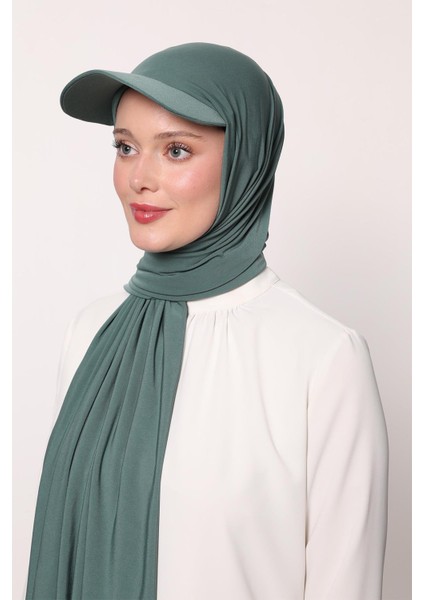 Yeşil Pratik Şapkalı Şal
