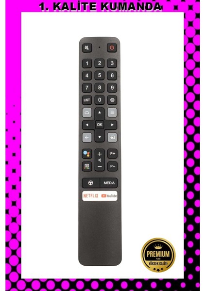 Kumanda --Maza-Mapp 1247A Tcl Ses Komutsuz LCD LED Tv Kumandası 125086 Ef1