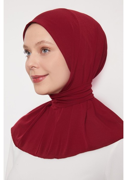 Bordo Pratik Spor Çıtçıt Şal Bone
