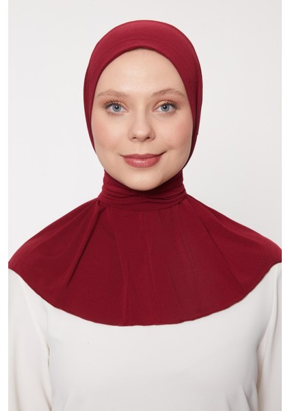 Bordo Pratik Spor Çıtçıt Şal Bone