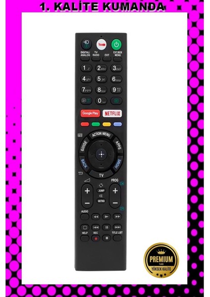 Kumanda --Maza-Mapp Huayu Sony RM-L1676 Netflix Youtube Tuşlu Blisterli LCD LED Tv Kumanda 125082 EE17