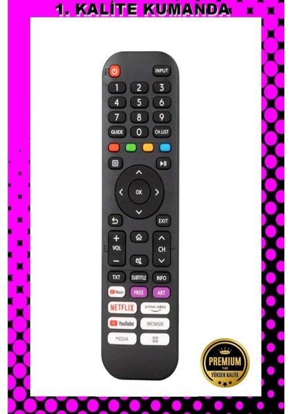 Kumanda --Maza-Mapp 1265 Awox Netflix Tuşlu LCD LED Tv Kumandası 125091 Ef7
