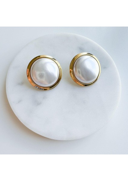 Çelik Inci Düğme Küpe