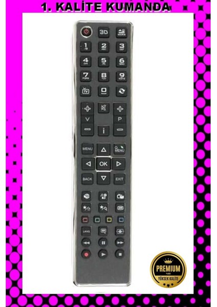 Kumanda --Maza-Mapp 187 Vestel 3D LCD LED Tv Kumandası 125056 Ed6