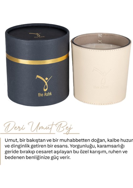 Deri Umut Bej Bitkisel Mum 1000GR Incir & Sandal Ağacı