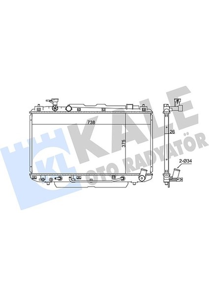 Radyatör Toyota Rav 4 Iı Al/pl/brz 375X738X26 1640028500-1640028140-1640028190