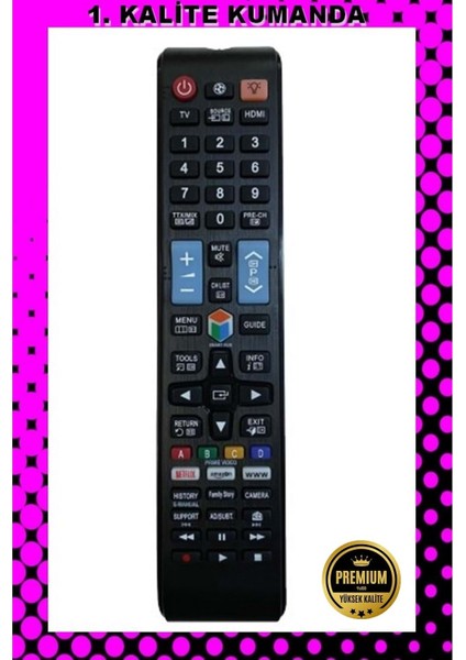 Kumanda --Maza-Mapp 1201 Samsung Işıklı LCD LED Tv Kumandası 125048 EC14