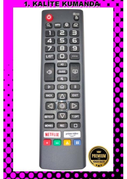 Kumanda --Maza-Mapp 1258 Lg Onvo Netflıx Prime Video Tuşlu LCD LED Tv Kumandası 125096