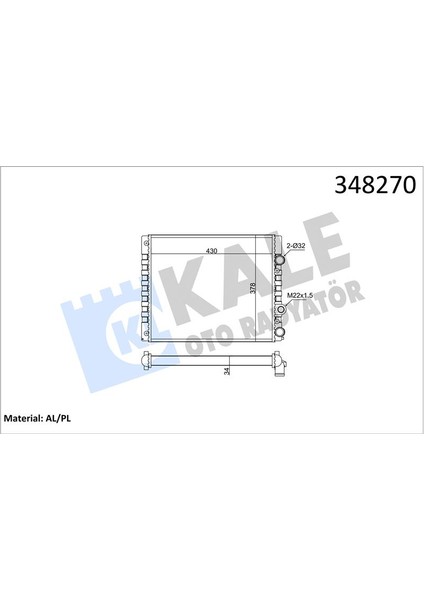 Radyatör Al/mknk Arosa-Volkswagen Lupo-Polo 1.4 mt 6N0121201-6N0121253AE-6N0121253K