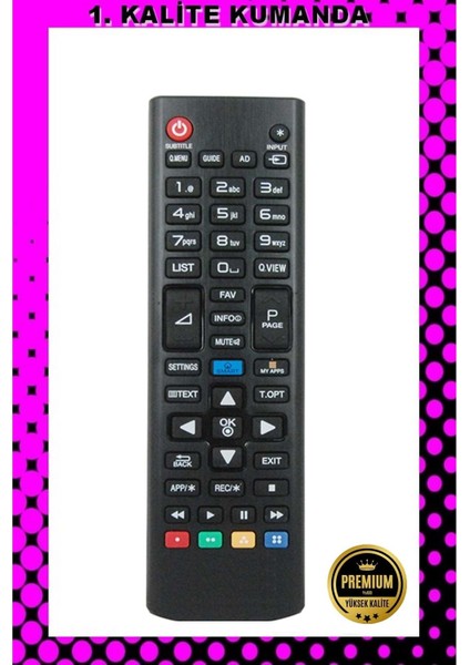 Kumanda --Maza-Mapp 1132 Lg LCD LED Tv Kısa Kumandası (Smart Tuşu Ortada) 125071 Ee3