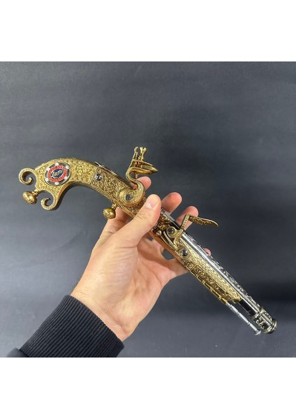 Dekoratif Çakmaklı Tamamen Metal Iskoçya 1760 Koleksiyon Lüks Hediyelik Pahalı Oyuncak