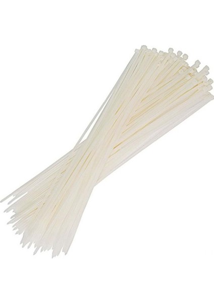 Plastik Kelepçe (Cırt Kelepçe) 3.6X370 Kablo Bağı mm CT-3637 Beyaz 100 Adet 341017