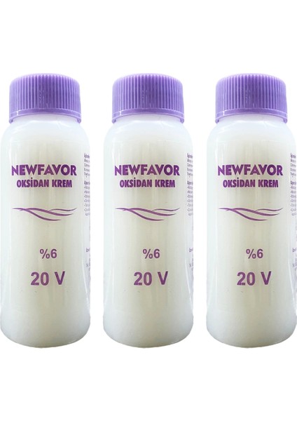 3 Adet Oksidan Krem Saç Boya Sıvısı 6'lık 20 Volüme 60 ml